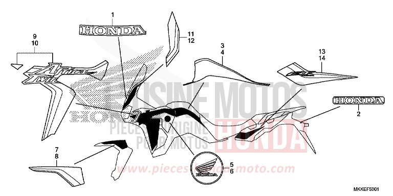 MARQUE/RAYURE (2) de Africa Twin GLINT WAVE BLUE METALLIC (B197X) 2019